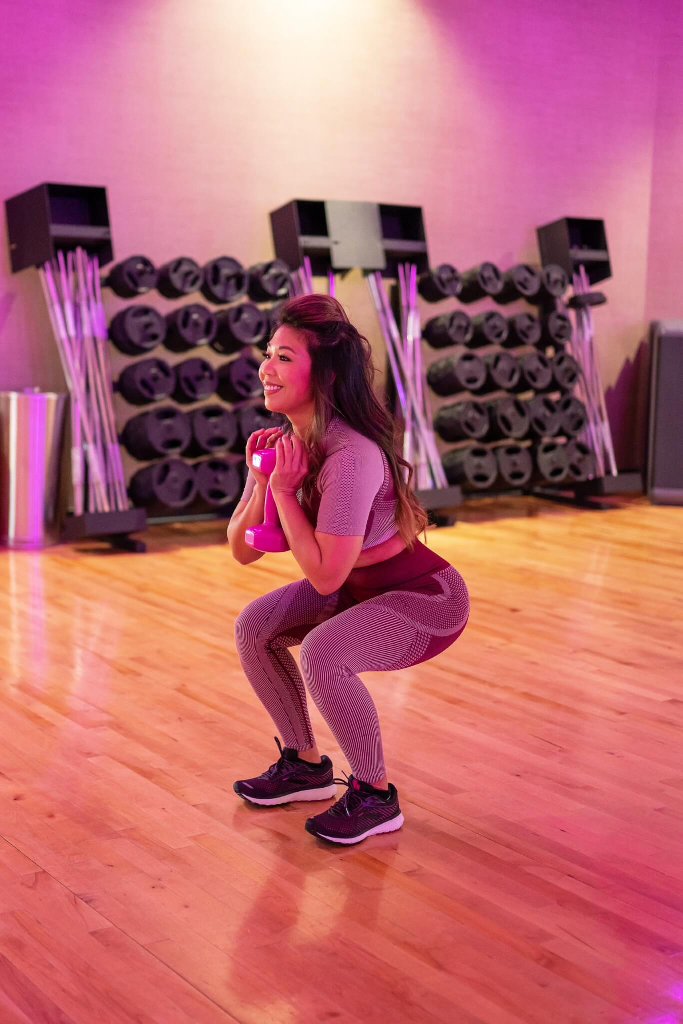 Lower body workout, dumbbell squat, how to squat, how to squat properly