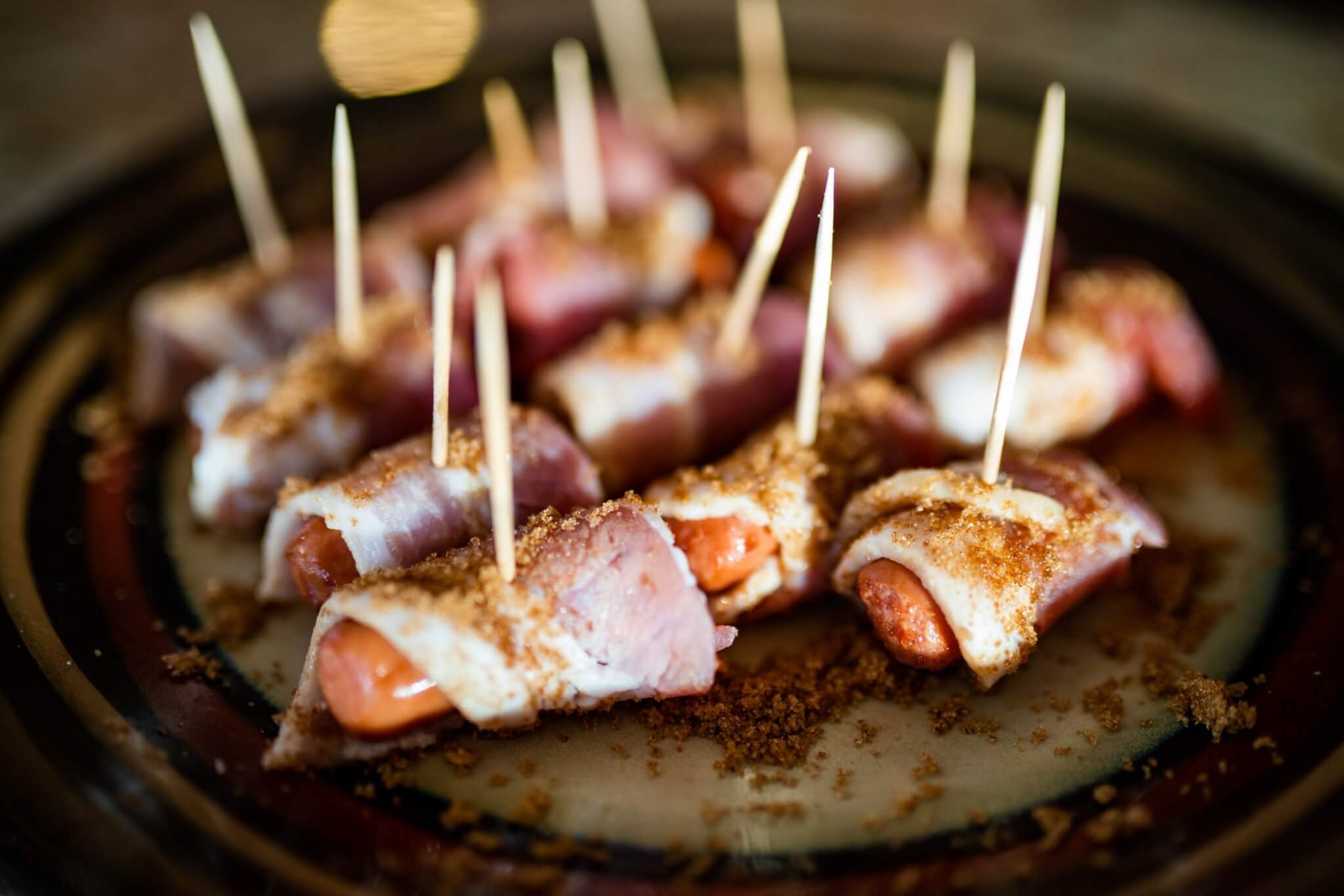 bacon wrapped smokies with brown sugar, game day appetizer, appetizer ideas, easy appetizers, bacon appetizer, smokies appetizer, football party appetizer, superbowl appetizers