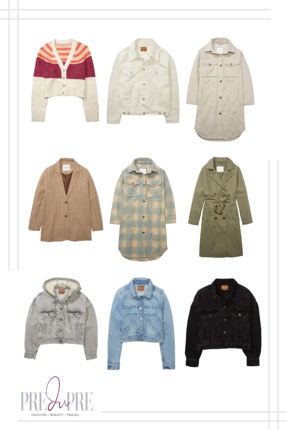 American Eagle fall jackets, coats, and blazers